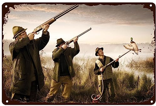 Retro Jagd Metallschild Winchester Gewehre Feld Überleben Jagd Vintage Chic Metallposter Hippie Blechschilder für Zuhause Küche Büro Club Man Cave 20 x 30 cm