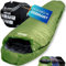 EXPLORER® GRÖNLAND Schlafsack -23°C -5°C [350GSM] 3-4 Jahreszeiten Winter Mumienschlafsack Erwachsene[1900g] 230x82x55cm ZIP-Links Dunkel Grün ideal für Outdoor, Camping, Trekking und Reisen