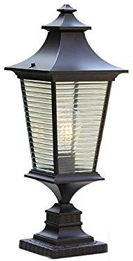 SyLaBy Accesorio de iluminación de paisaje de exterior, lámpara de columna rústica, poste de Base E27, lámpara de poste de Pilar para jardín, porche y Exterior