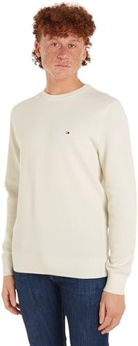 Tommy Hilfiger Herren Pullover Essential Structure Crew Neck Regular Fit, Weiß (Ivory), 3XL