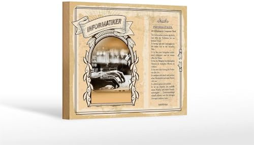 Femer Holzschild Berufe 18x12 cm Informatiker Computer Nerd Dekoration