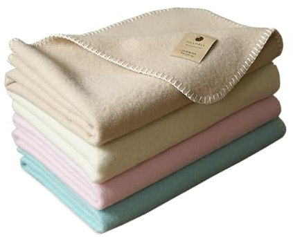 TILLHÅLL Baby Wolldecke für Herbst & Winter | aus 100% Bio-Schurwolle | Natürlich Wärmend & Temperaturausgleichend 75 x 100 cm (Beige)