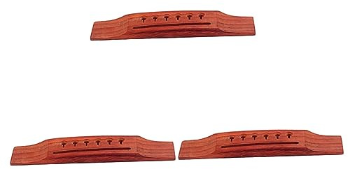 BESTonZON Acoustic Guitar Bridge Saddle Redwood Construction Replacement Part Vintage Look Strings