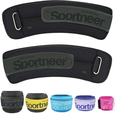 Sportneer Gewichtsmanschetten, Gewichtsmanschetten Fuß, 2 * 0,23kg/2 * 0,45kg/2 * 0,9kg/ 2 * 1,36kg /2 * 2,27kg Armgewichte Handgelenkgewichte Set, Laufgewichte für Hand- und Fußgelenke