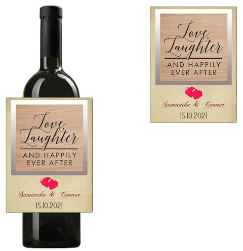 Personalised Customized Label Sticker Wine Bottle Wedding Engagement Anniversary