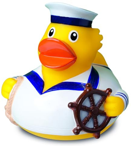 weiss - Seemann ? Matrose - Maritime Ente - Quietscheente - Badeente - ca. 8 cm gross