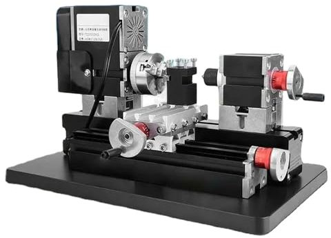 DIY Mini-Metalldrehmaschine, 60 W elektrische Drehbank Bausatz, 12000 U/min einstellbare Multifunktionsschleifmaschine, Holzbearbeitungswerkzeug für weiche Metalle, Glas, Kunststof