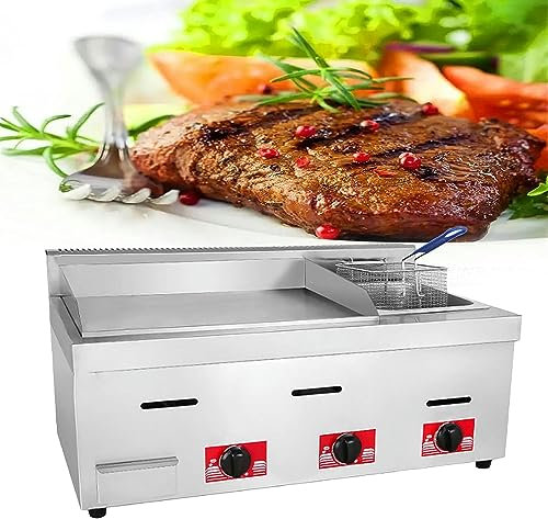 Quemador Plancha De Barbacoa De Gas Portátil, Acero Inoxidable, Parrilla De Propano De Acero Inoxidable De Grado Profesional Para Restaurante, Parrilla De Gas De Cocina Comercial Multifunción Con Ces