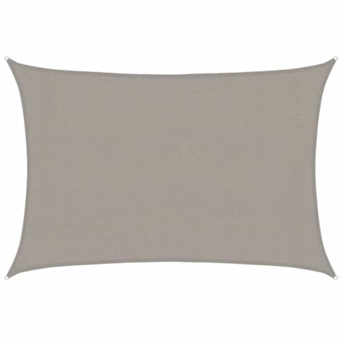 VidaXL Toldo de Vela Rectangular HDPE Gris Claro 3x4,5 m - Vela de Sombra Solar para Patio 160 g/m²
