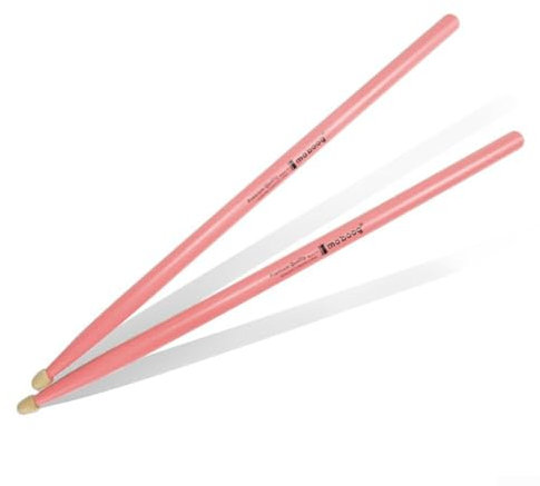 Baguettes de batterie en bois d'érable 5A 7A pour toutes les batteries - Différentes couleurs disponibles (7A rose)