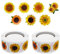 1000 Stk Sonnenblumen Aufkleber, Abeillo Sonnenblumen Aufkleber Klein, 2,5 cm Sunflower Sticker Selbstklebende Sonnenblumenaufkleber Thank You Sticker für Erwachsene Kinder Grußkarten, Weihnachten