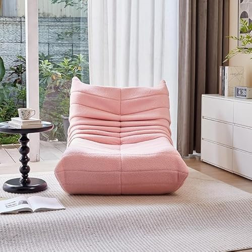 BRILVERDE Bodensofa, Bodenstuhl mit Rückenlehne, Sitzsacksofa, Sitzsackstuhl, Lazy Sofa, Freizeitstuhl für Schlafzimmer und Wohnzimmer, bequemer Lesesessel, Liegesessel, Memory-Schaum (Rosa)