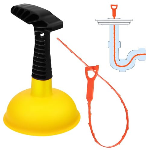 Gadpiparty 1 Set Sink Plunger Handheld, Plunger Sink Unclogging Tool, Shower Drain Plunger, Hair Remover, Mini Plunger, Suction Power to Unclog Slow Sinks, Drains, Tubs, Showers