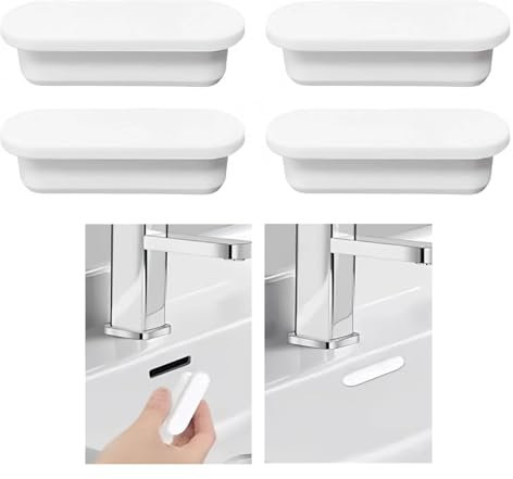 OEIOTEI Tapa de rebosadero ovalada de gel de sílice para lavabo, anillo de rebosadero universal, tapa de desagüe para grifo, cubierta de rebosadero, orificio de repuesto para cocina y baño