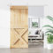 AUVYI Schiebetüren für Lagerhallen mit Beschlag Weiß 90x3,6x210 cm Massives Kiefernholz und Stahl Wohnzimmertuer Zimmertür Scheunentor Holztuer Innentüren, X Design, Sliding Door Schibetür