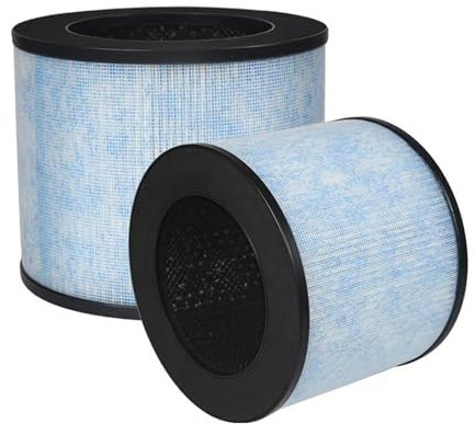 2 Pack Air Purifier Replacement Filter Compatible with JH01LX-EU, 4-IN-1 Efficient Filtration HEPA H13