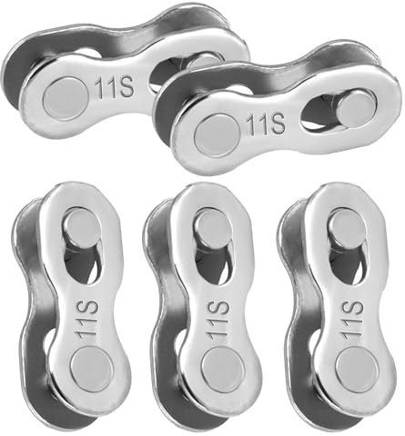 GZDAOXIA 5 Pares Conectores de Cadena de Bicicleta,EslabóN Perdido de Bicicleta,Eslabón de la Cadena de icleta,Acoplamiento RáPido Reutilizable,Eslabones de Acero,para Velocidad 11