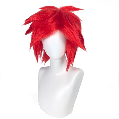 Rot Kurze Perücke für Erwachsene Kinder Karneval Fashing Halloween Cosplay Kostüm Perücke