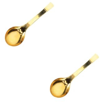 OKUMEYR 2 Piezas Cuchara De Latón Cuchara De Cocina s De Servir Para Fiestas De Salsa s Wonton Paneras Transparentes Para La Cocina Cucharón De Sopa De Comedor Golden