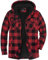 SwissWell Herren Hemdjacke Verdicken Kariertes Flanelljacke Plüschfutter Freizeit Gefüttert Kapuzenpullover Männer Fleece Hoodie Winterjacke mit Taschen(Rot M)