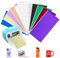 Glitzer Smart Vinyl Permanent für Cricut Joy, 9 Bögen 14 x 30,5cm Shimmer Smart Vinyl mit 3 Plotter Transferfolie, Glitzerfolie Selbstklebend Vinylfolie Plotter für DIY Handyhülle Laptops Tassen