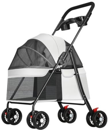 Poussette pour Chien Petit Chariot De Sortie for Animaux De Compagnie, for Chats Et Chiens, Sac De Chariot for Chien, Séparé, Léger, Pliable, Multifonctionnel Poussette pour Chat(G,B)