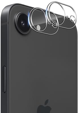 ELYCO Camera Lens Protector for iPhone 16e 2025, 2 Pack 9H Hardness Tempered Glass Lens Film Ultra Clear Thin Anti-Oil Anti-Dust Camera Protector