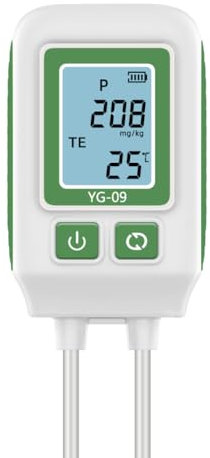 YIYEGO Misuratore di terreno digitale 4 in 1, azoto, fosforo, potassio, temporizzatore del valore del suolo, tester del terreno con temperatura e retroilluminazione per giardinaggio, agricoltura