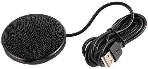 Homoyoyo Microphone à 360 degrés conférence téléphonique Micro USB Micro rétro Micro de conférence Micro de visioconférence Microphone de conférence pour Ordinateur métal et Plastique Noir