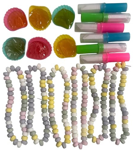 CAPTAIN PLAY Retro Süßigkeiten Klassiker Bonuspack mit Süße Ketten, Candy Lipstick und Schleckmuscheln, 18 Teile Mix in Einzelverpackung, 192g