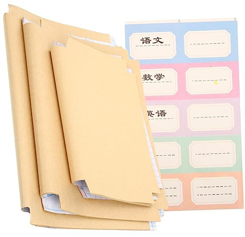 HOMSFOU 30 Blatt Kraftpapier Buchumschläge Set Selbstklebende Buchhüllen Geeignet für Schulbücher Notizbücher und Planner Verschiedene Wiederverwendbar und Robust