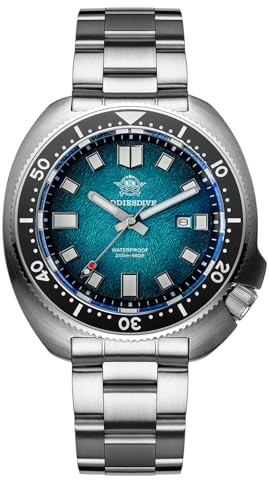 ADDIESDIVE Reloj de Buceo para Hombre 200m Resistente al Agua Movimiento de Cuarzo 2115 Cristal de Zafiro sintético Bisel Giratorio BGW9 Luminoso Calendario Acero Inoxidable Reloj analógico AD2511