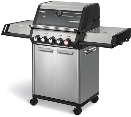 Enders® Gasgrill MONROE PRO 3 SIKR TURBO, 3-Edelstahlbrenner, Seitenkocher, Infrarot-Backburner, Sichtfenster, HEAT RANGE™, SWITCH GRID™, 800 °C TURBO ZONE™, SIMPLE CLEAN™, #8361