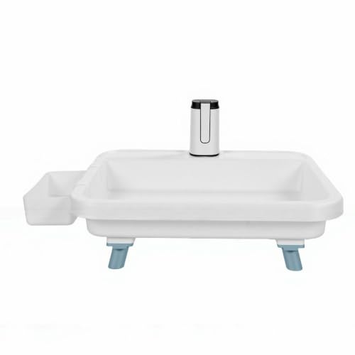 Hamwesh Lavello Portatile, Stazione di Lavaggio Multifunzionale con Pompa Elettrica, Supporto Rimovibile, Cestello Portaoggetti e Batteria da 1200 MAh, Lavello da Campeggio per Campeggio
