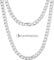 Silvadore 9mm CUBAN Link Mens Silver Chain Necklace - Strong Thick Stainless Steel Miami Diamond-Cut Flat Curb - Jewellery Gift for Men - 61cm / 24 inch