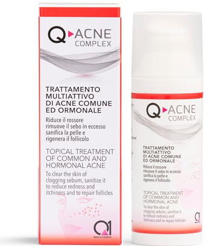 Q1 Q-Acne Complex, Crema Anti Acne con Acido Salicilico, per Viso | Rimuove brufolo e rossore | Trattamento per acne giovanile ed ormonale, 40ml