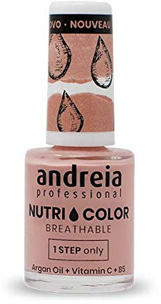 Andreia Professional NutriColor - Smalto per unghie Vegan Traspirante - Colore NC7 Rosa - 10.5ml