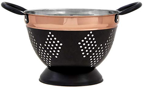 Premier Housewares 507371 Colander, Stainless Steel, Charcoal