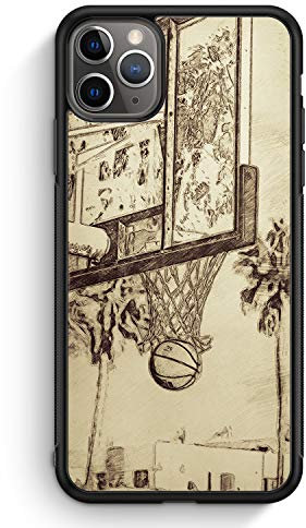 MUNIQASE Vintage Basketball - Silikon Hülle für iPhone 11 Pro - Motiv Design Cool - Cover Handyhülle Schutzhülle Case Schale