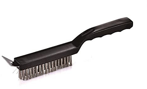 Commercial Heavy Duty Pizza Oven barbecue Grill Brush With Steel Scraper BBQ Grill Cleaner Black