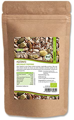 Mynatura Bio Salat-Topping I Kernmischung für Salate I Pflanzliche Fette I Protein I Vegan I Snack I Im Beutel (500g)