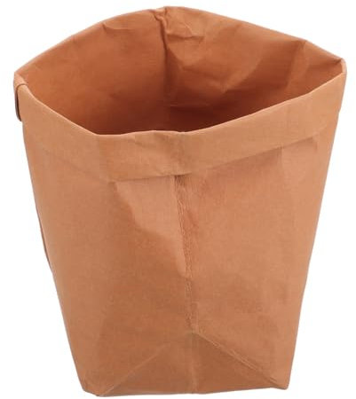 Cabilock 1stück Blumentopf Aufbewahrungstasche Aus Kraftpapier Faltbare Pflanzschale Für Dekoration Roségold Für Wohnzimmer Büro Und Garten Retro Blumentopf Aufbewahrungstasche
