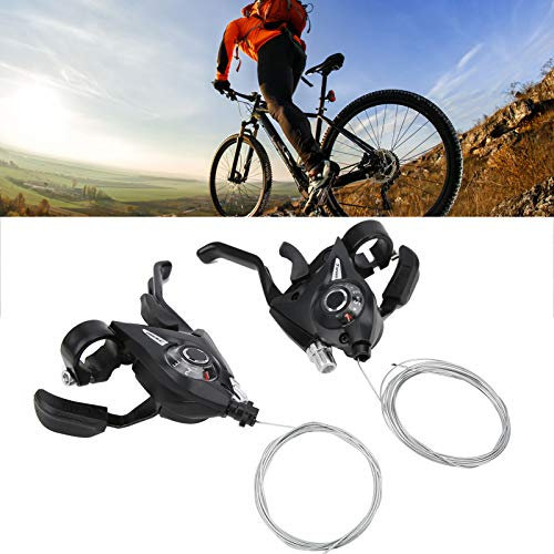 Fahrrad Schalthebel,Mountainbike-Bremshebel,Bremshebel mit Bremszug Schaltzüge,Schalthebel 7 Fach Gangschaltung Fahrrad 1 Paar 3x7 mit Ganganzeige für Moutain Bike, Rennrad, Radfahren Fahrradzubehör
