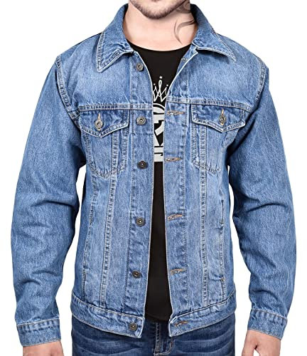A2Z Mens Jacket Fashion Denim Jacket - Mens Jacket J11 Light Blue S