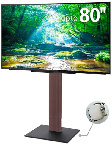 WALL V5 High Type | Japanischer Rollender, Verschiebbarer und Freistehender 32-80 Zoll Universal TV-Ständer mit verdeckten Rollen | Walnuss