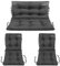 SuperKissen24. Sitzkissen Bankauflage für Gartenbank - Bankkissen Bankauflage 100x60x50 cm mit 2er 48x96 cm Stuhlkissen Set - Auflagen für Gartenmöbel Wetterfest - Outdoor und Indoor - Schwarz Leinen
