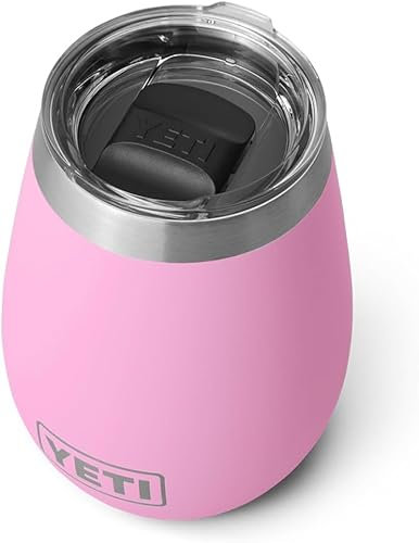 YETI Rambler Wine Tumbler, Vacuum Insulated Stainless Steel Tumbler with Magslider Lid, Power Pink, 10 oz (296 ml)