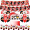 Décorations d'anniversaire pliantes pour fans - Bannières, décorations de gâteau, décorations de cupcakes, ballons pour fête chinoise japonaise