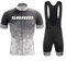 Petorenk Herren Fahrradbekleidung Kurzarm set, Atmungsaktive Herrentrikot, Schnelltrocknend Radtrikots, Radhose mit Polsterung für Mountainbikes (Grau, M)