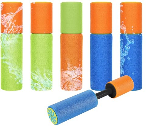 6 Stück Wasserpistole, Wasserspritze Kinder, Wasserpistole Schaumstoff | Bunten Wasserkanone für Gruppenwasserschlachten, Wasserspritzpistole für Sommer Pool Party Strand Wasserspielzeug Outdoor